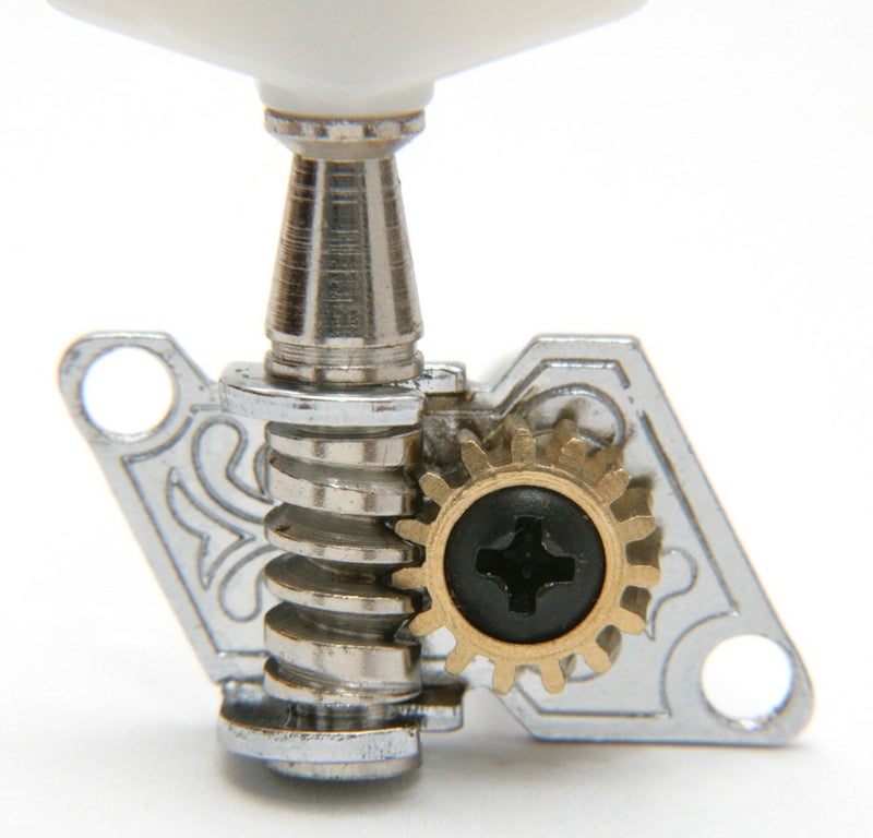 C. B. Gitty Chrome Open-gear Guitar Tuners Machine Heads - 6-piece 3 Left 3 Right Alignment - Image 4